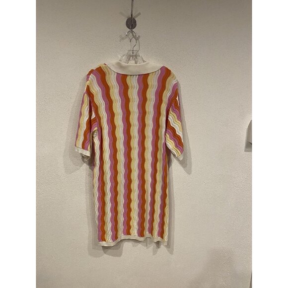 Yellow the Label Felix Dress Womens S/M Multicolor Striped Knit Button Front - Picture 4 of 4